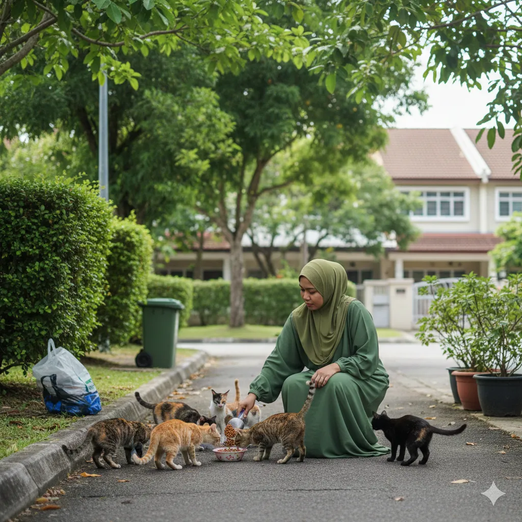 Hukum memberi makan kucing jalanan sehingga mengganggu jiran